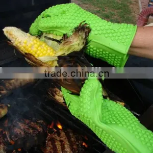 Oven Mitts Anti-slip FDA Standard Silicone Rubber Oven Mitts 100% Silicone Gloves thumbnail-1