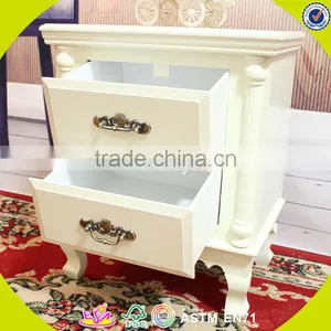 2017 New Design White Wooden Bathroom Storage Cabinets High Quality Solid Wooden Bathroom Storage Cabinets W08H066 thumbnail-2
