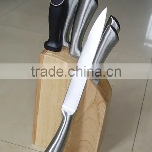 Regular 6- Slots Rubber Wood Knife Block, Stand, Holder thumbnail-1