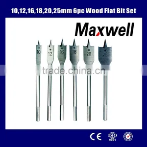 6pc Wood Flat Bit Set thumbnail-1
