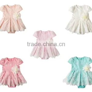 New Arrival Baby Girl Flower Bodysuit Infant Girls Romper With Skirts thumbnail-1