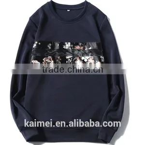 Eco-friendly Quick Dry Hot Design Factory Produced Best-selling High Quality Pocket Sweatshirt no Hood CVC(80/20) thumbnail-1