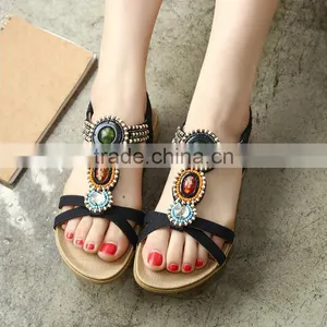 Zm50191b Plus Size Lady Shoes Breathe Falt Women Sandal thumbnail-1