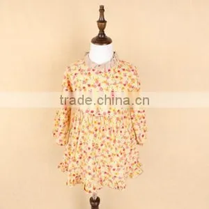 2015 Korean Style Floral Dress Fabric Retro Girls Baby Fall Kid Clothes thumbnail-2