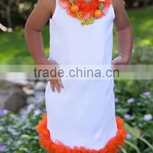Wholesale Price Kids Clothing Elegant A-line Dress for Baby Girls Tropical Party Dress Lace Hem Baby Girls Long Dress thumbnail-1