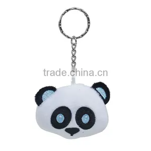 Plush Keychain & Keyring Panda Animal Silver Tone Black & White Emoji Pattern Carved 11cm x 5.9cm thumbnail-1