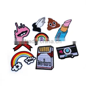 Fabric Iron On Patches At Random Rainbow Cigarette Embroidered Patch Custom thumbnail-1