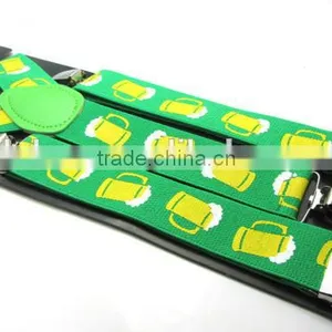 Women's/Men's Adjustable Clip-on Unisex 3.5cm Suspenders Green Yellow Deutsch Wein Und Bier-Festivals 2016 thumbnail-1