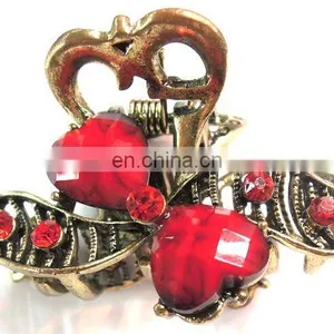 2015 Fashion Women Red Rhinestone Alloy Hair Claws thumbnail-1