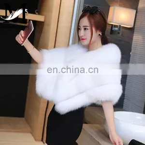 2016 Fashion Luxury Bride Lady Winter Shawl / Real White Fox Fur Shawl thumbnail-1