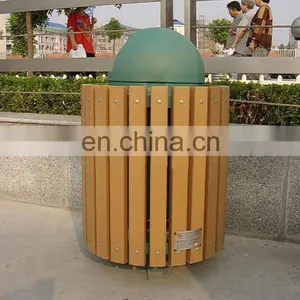 2016 New Recycle Wood Composite WPC Trash Can Water-proof Sun Block Convinence Outdoor thumbnail-2