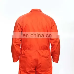 Hot Selling OEM Factory Bright Orange 100% Cotton Professional Safety Coverall Workwear thumbnail-2