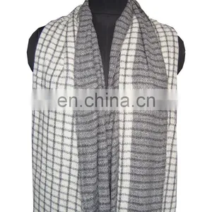 Gauze Pashmina Check Shawls and Scarf thumbnail-5