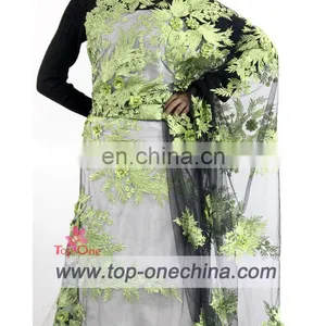 2016 Wholesale French Tulle Lace EMBROIDERY LACE FABRIC Beaded Lace Fabric for Aso-ebi Wedding Party thumbnail-1