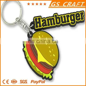 OEM Logo/ China High Quality Hamburger Shaped Fantastic Keyring/keychain thumbnail-1