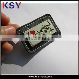 2014 New Arrival Metal Leather Label thumbnail-1