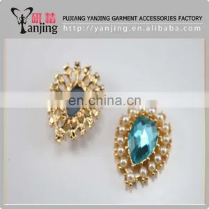 Wholesale Ex-factory Price Glass Rhinestone and Pearl Buckle thumbnail-2