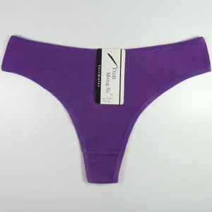 Yun Meng Ni Sexy Underwear Plain Colors T-back Cotton G-string Thongs For Women Panties thumbnail-4