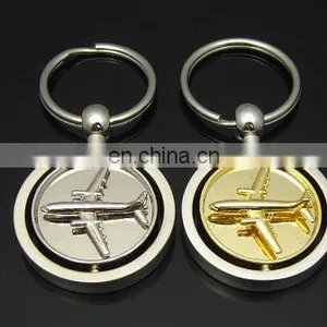 New Tourist Gifts Rotatable Airplane Shape Metal Keychain With Logo thumbnail-1