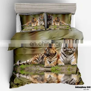 Home Textile 100% Polyester Animal Style 4 Piece Digital Wolf 3D Bedding Duvet Cover Set thumbnail-5
