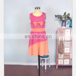 2019 Summer Striped Mother and Daughter Dress TuTu Bow Family Matching Dresses Outfit (this Link for Girls,1-12years) thumbnail-4