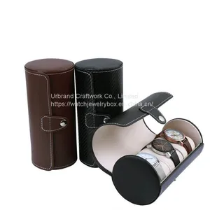 Urbrand Leather Watch Cylinder Leather Watch Jewelry Gift Box Packing Box With Logo thumbnail-1