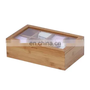 OEM Accept Customized Logo Glass Lid Wooden Tea Box thumbnail-4