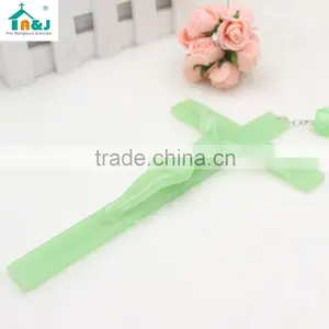 Big Cross Glow in the Dark Luminous Plastic Wall Rosary Quality Choice thumbnail-5