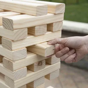 54 Pcs Custom Wooden Number Blocks Tumble Tower Domino Stacking Building Blocks Game Educational Toys for Kids thumbnail-3