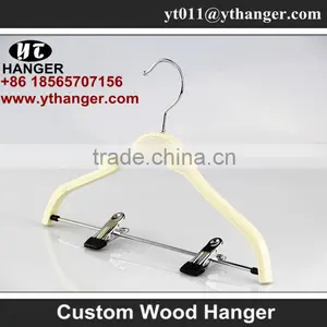 IMY-180 Creamy White Baby Wooden Hangers for Wholesale Baby Hanger thumbnail-2
