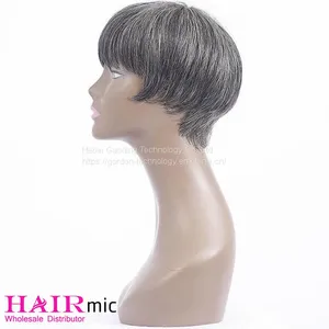 Short Gray Human Hair Wig With Wholesale Price thumbnail-2
