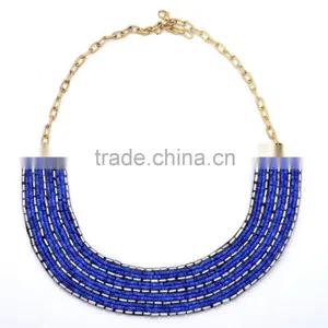 Blue Fabric Necklace thumbnail-1