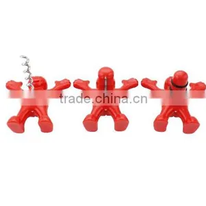 Creative Wine Accessories Red Men Bottle Opener, Corkscrew and Stopper thumbnail-3