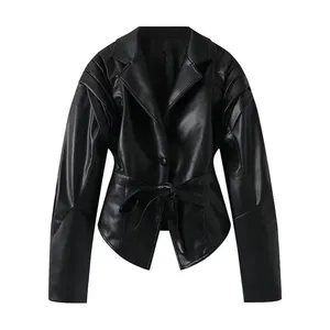 New French Style Fashionable Design With a Short Waist Strap and Suede Jacket Jacket thumbnail-1