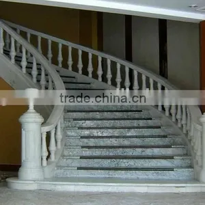 Interior House Italian Carrara White Marble Stairs thumbnail-3