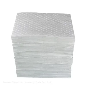Oil Absorbent Pads Meltblown Medium-Weight Sonic Bonded White thumbnail-1