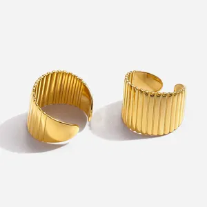 Tarnish Free Gold Plated Stainless Steel Earrings Waterproof Jewelry thumbnail-3