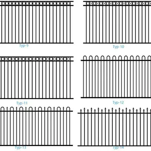 Outdoor Wrought Iron Fence 6ft Height Anti Rust Coated for Pool and Balcony Safety thumbnail-1