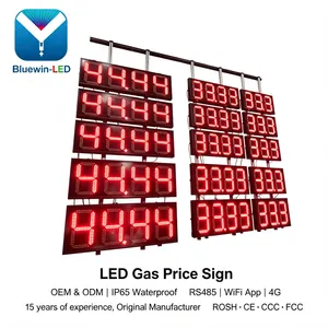 Professional 7 Segment 10Inch Digital Sign 4 Number 8.888 Prices Led Display For Petrol Station thumbnail-4