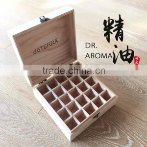 Natural Wooden Essential Oil Box Holds 25 Bottles Size 5-15 ml High Quality Unfinished Wood Box thumbnail-1