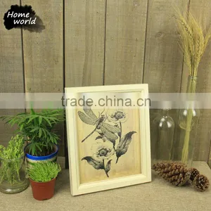 White Landscape Painting Dragonfly &Flower Picture Photo Frame thumbnail-2