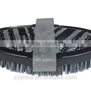 Hot! Bling Horse Body Brush With Zebra Pattern/rhinestone thumbnail-1