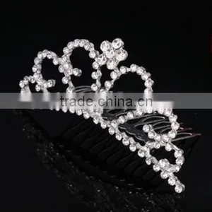 Elegant Rhinestone and Crystal Beauty Pageant Crowns&tiaras Small Delica Hair Accessories thumbnail-2