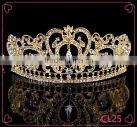Bridal Crystal Rhinestone Wholesale Gold Sliver Crown Wedding Jewelry thumbnail-1