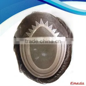 100% Indian Remy Human Hair Best Quality Cheap Toupee for Men Toupee thumbnail-1