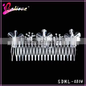 Low MOQ Rhinestone Hair Jewelry Flower Hair Comb Indian Wedding Hair Accessories thumbnail-2