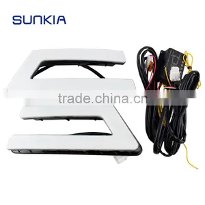 New LED Daytime Running Light for Fords Focuss 2011-2014 Fog Light With Amber Turn Signal DRL thumbnail-1