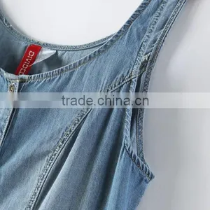 2014 Beautiful Ladies Casual Dresses Pictures Name Brand Womens Sleeveless Denim Sexy Dress Low Price thumbnail-6