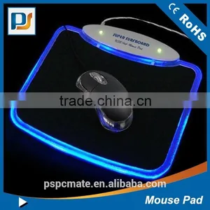 Blue LED Light Mousepad Mouse Pad Mat + 4 Ports USB HUB for PC Laptop Computer thumbnail-1