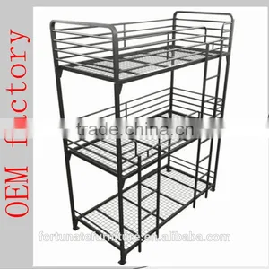 Triple Tier High Quality 3 Tier Bunk Bed Metal for School Hostel Quality Choice thumbnail-3